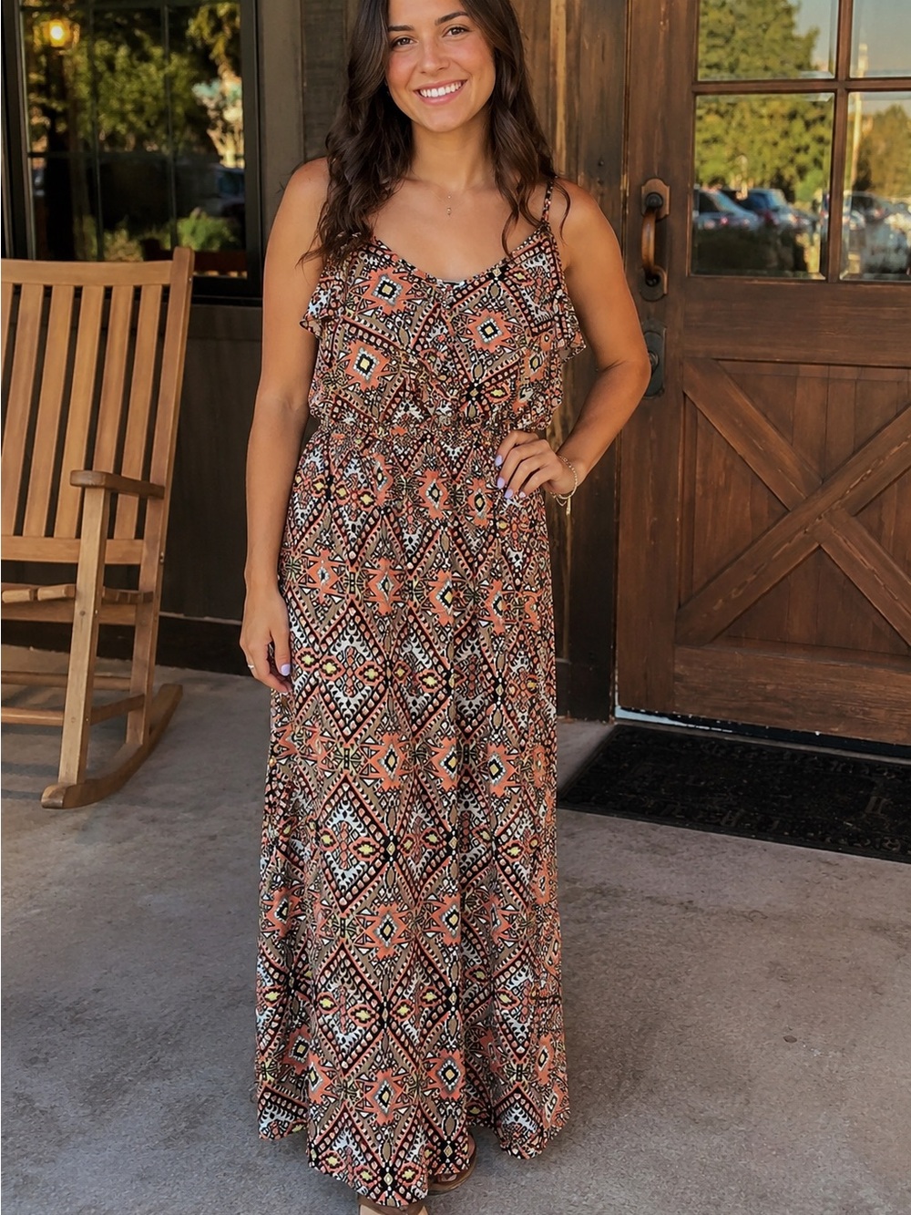 Under Skies Aztec Maxi Dress